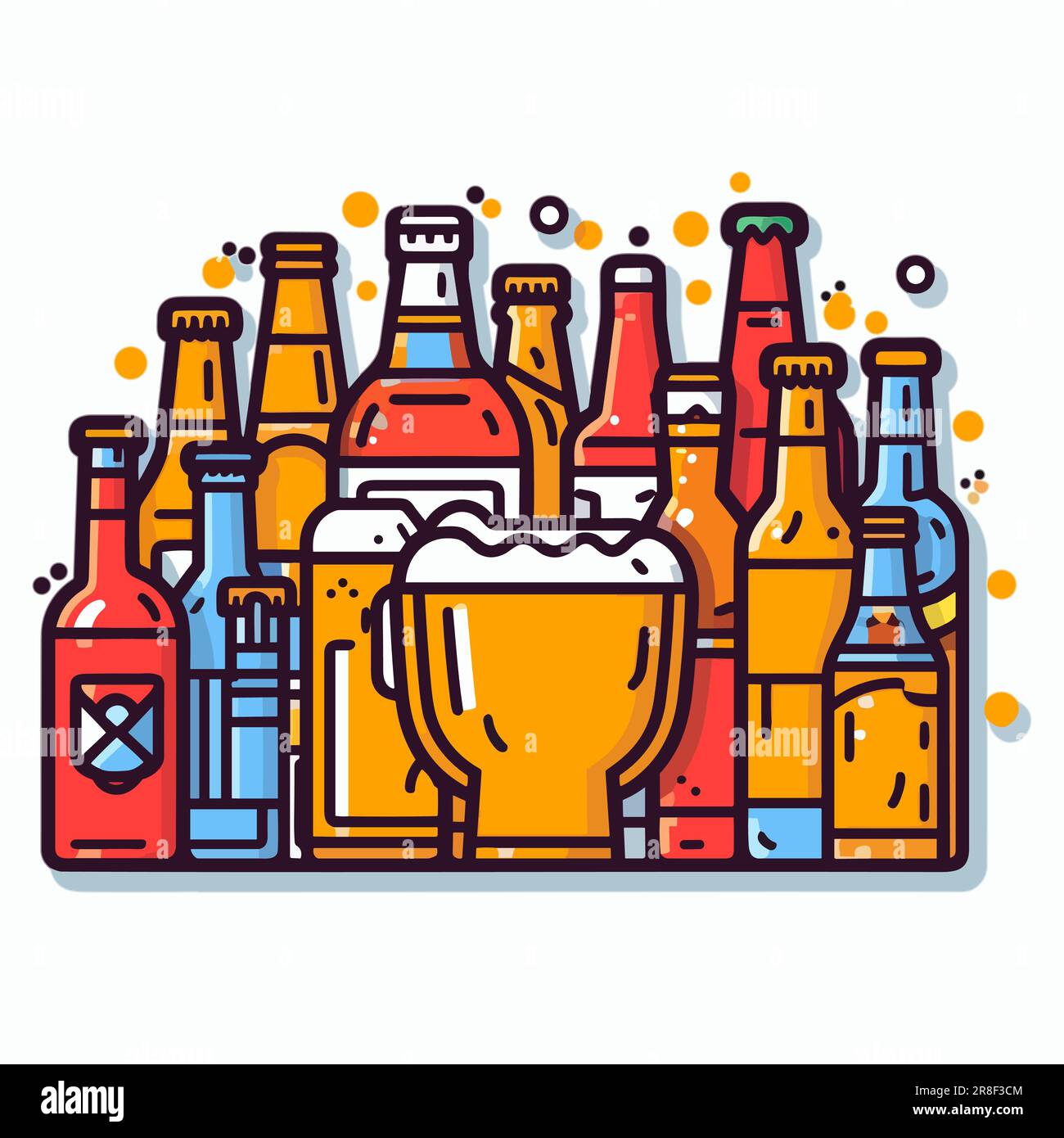 Beer Bottles Vector Illustration Stock Vector