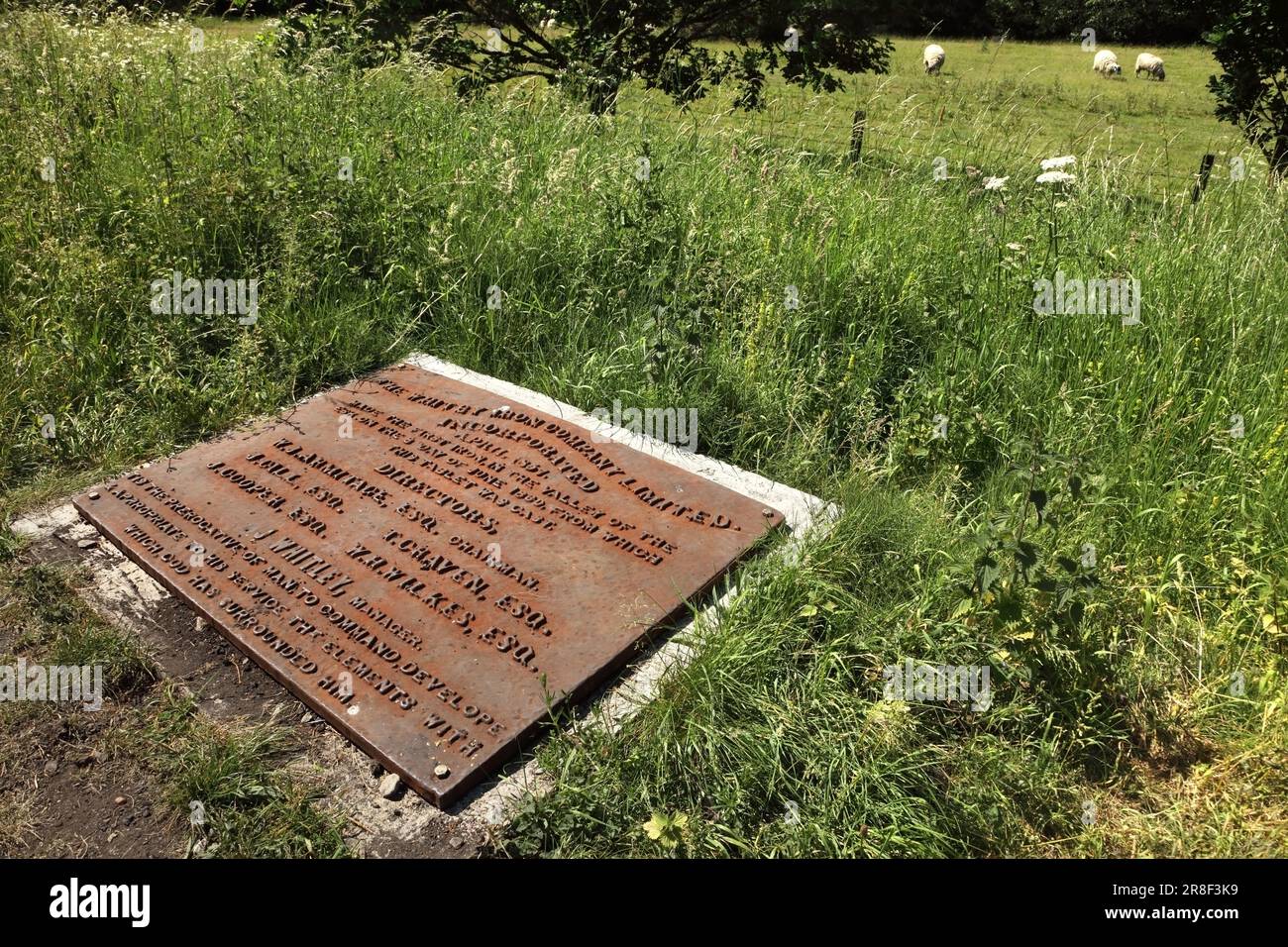 Plaque at site of abandoned ironstone works of the Whitby Iron Company