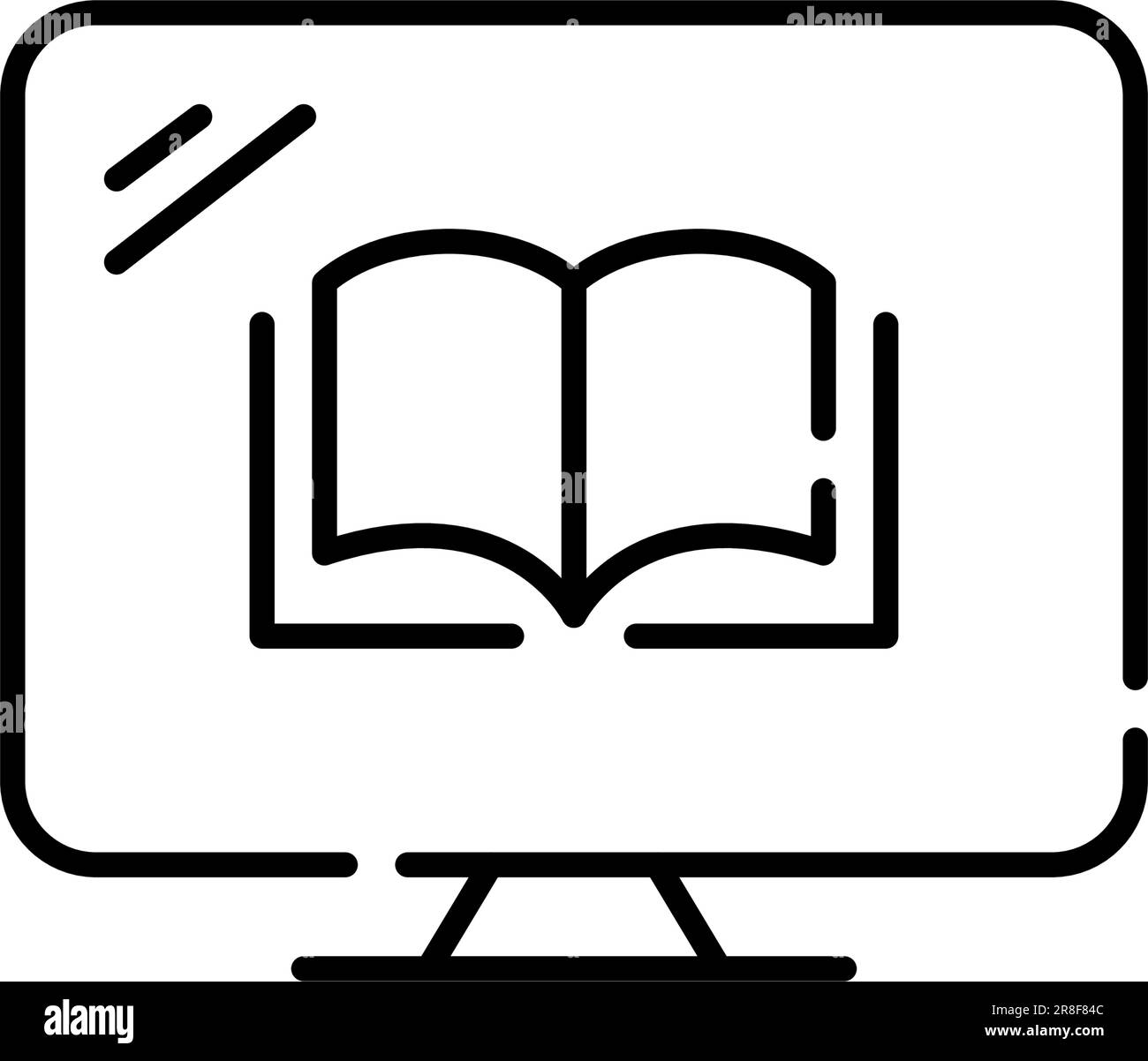Electronic book on a desktop computer. Digital library for downloading