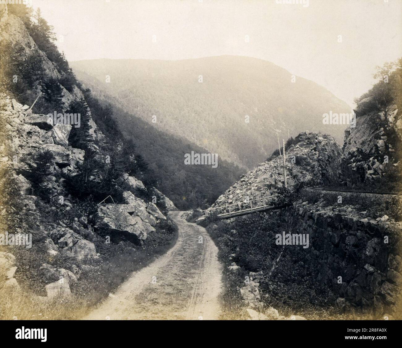 Crawford Notch, White Mountains ca. 1890 by Charles L. Mitchell, active 1890-1905 Stock Photo