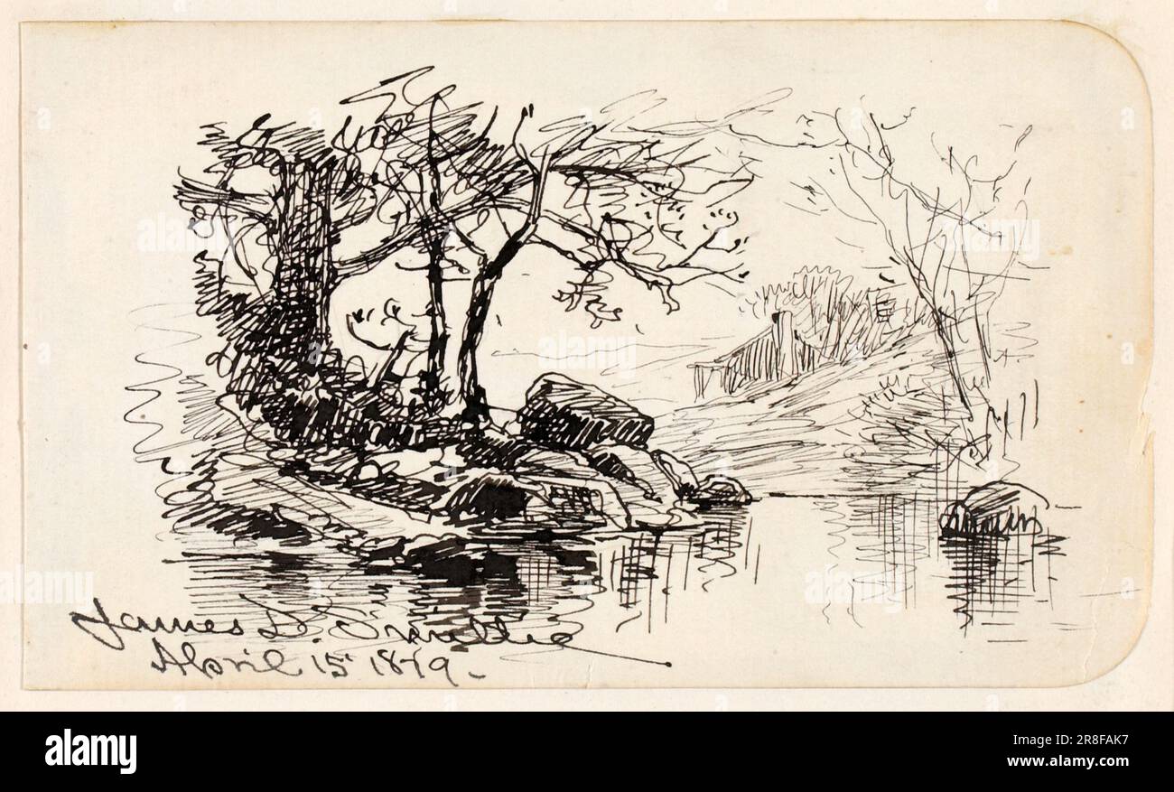 Untitled (Landscape) 1879 by James D. Smillie, born New York City 1833-died New York City 1909 Stock Photo