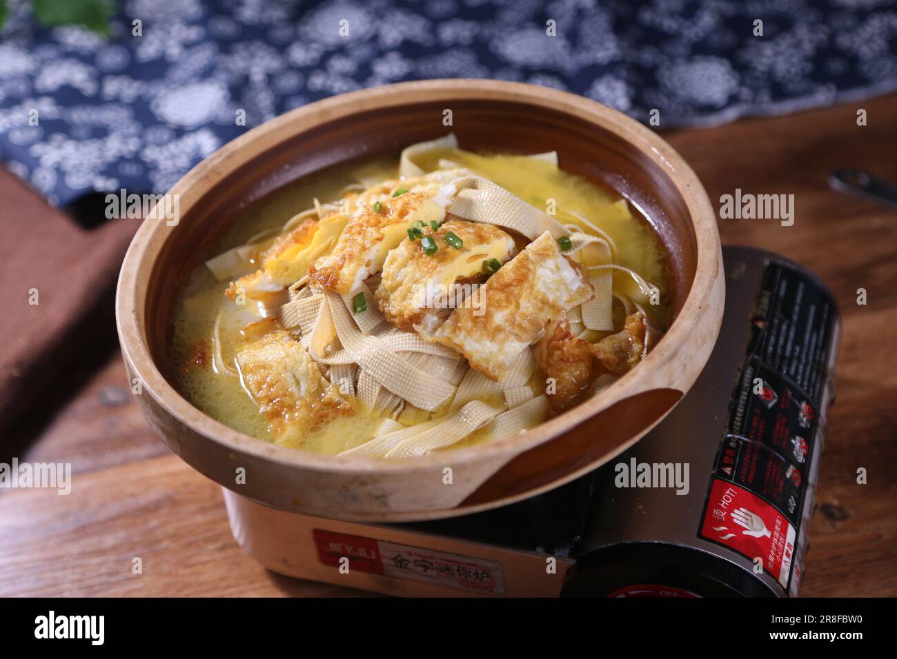 Stewed Tofu skin with scrambled eggs Stock Photo