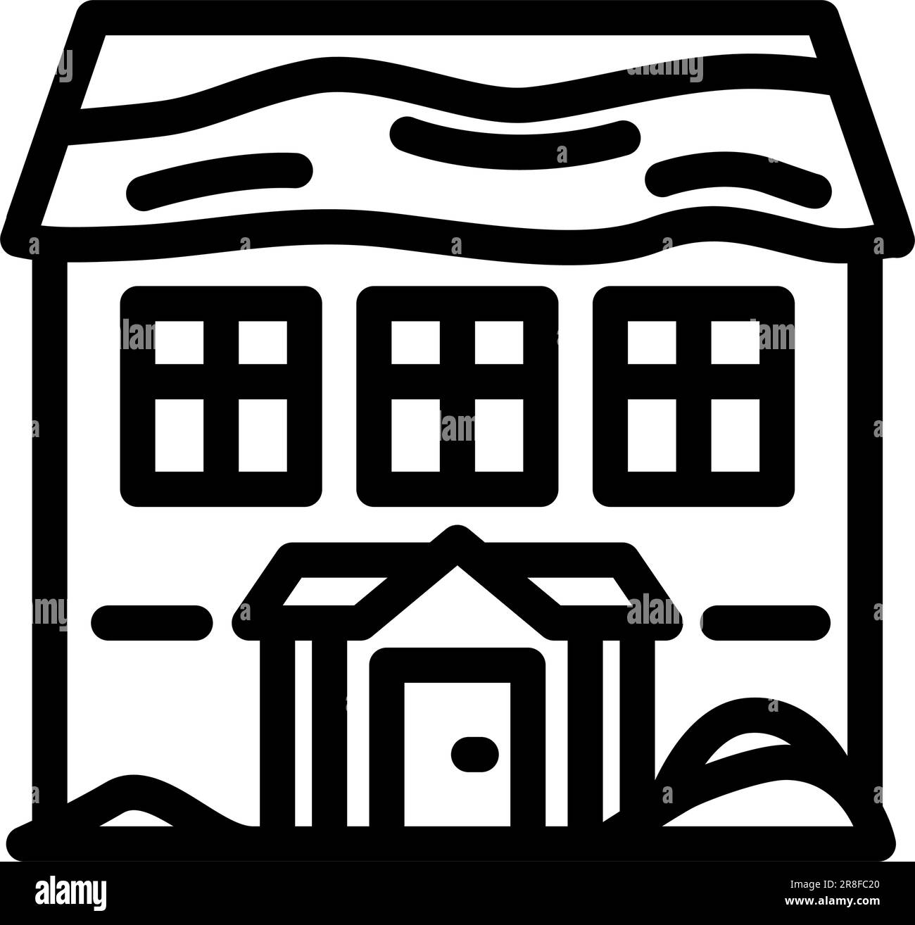 snow covered house winter season line icon vector illustration Stock ...