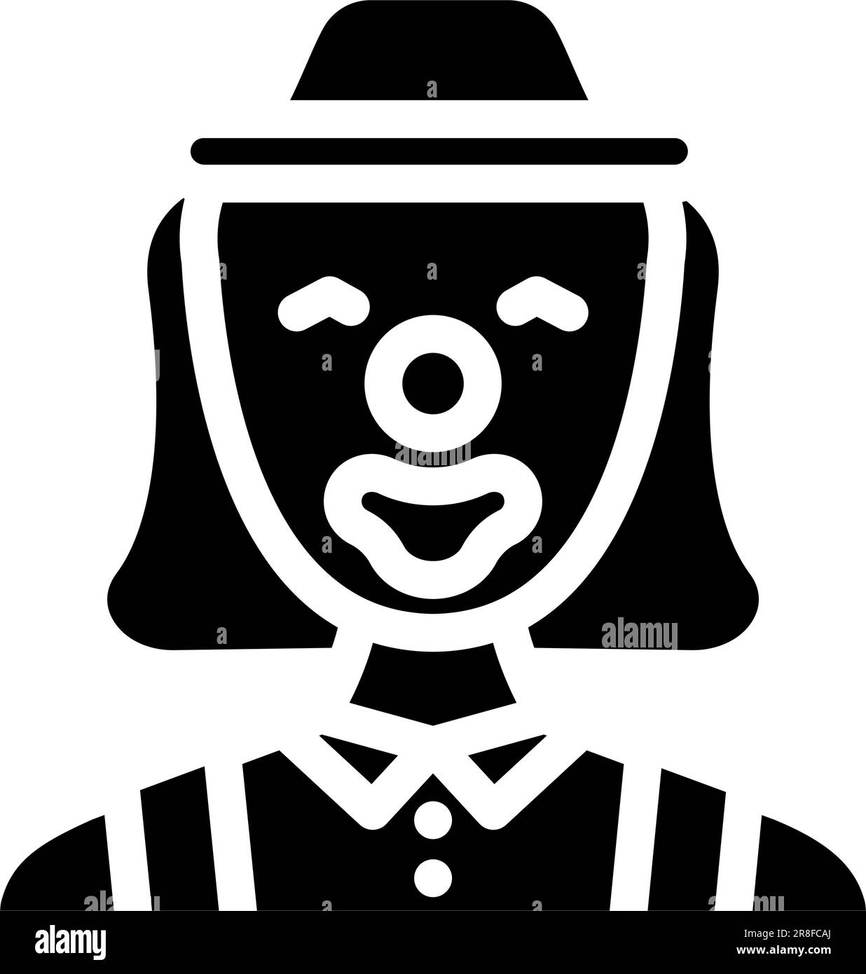 clown head show glyph icon vector illustration Stock Vector Image & Art ...
