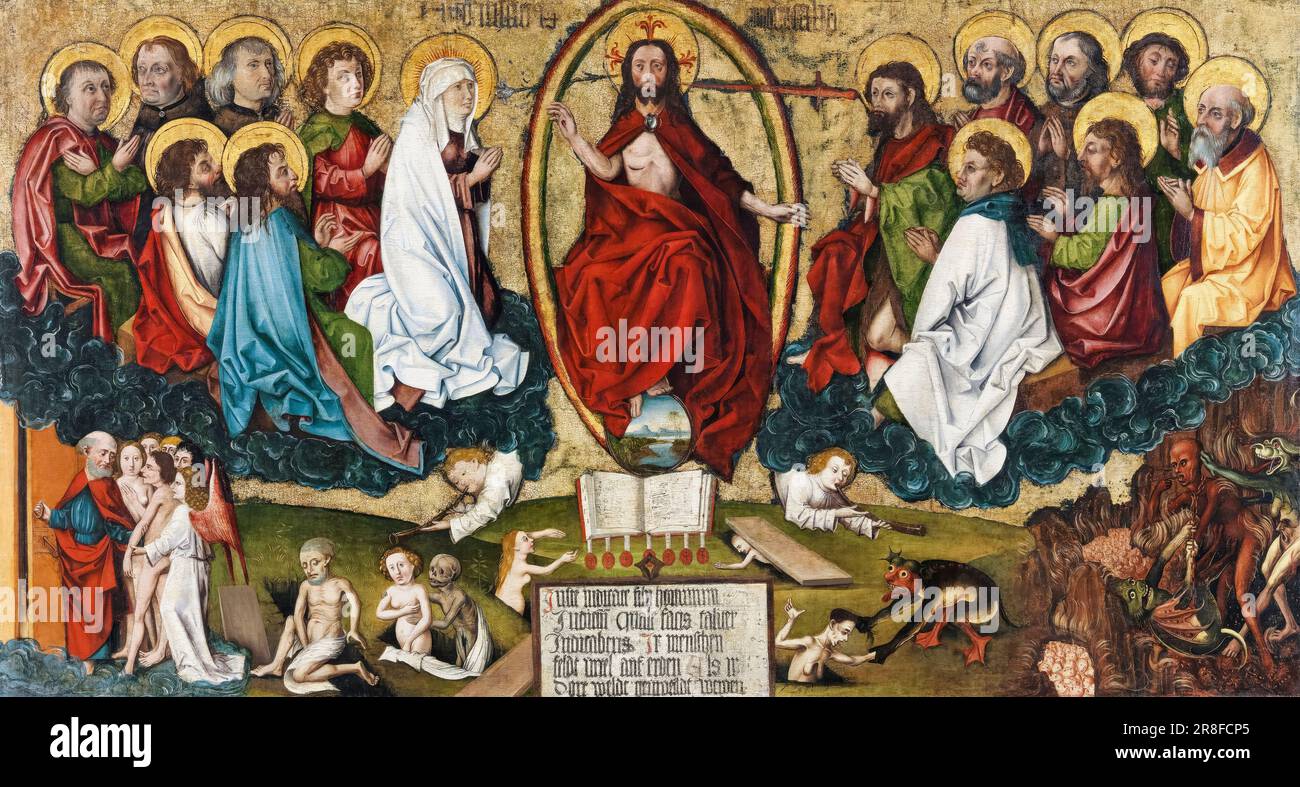 Michael Wolgemut, Last Judgement, painting in oil on wood, 1485-1500 Stock Photo