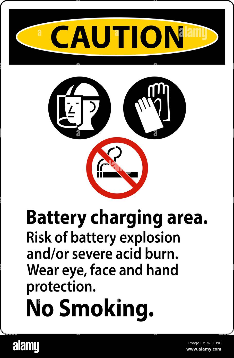 Caution Sign Battery Charging Area, Risk of Battery Explosion or Severe
