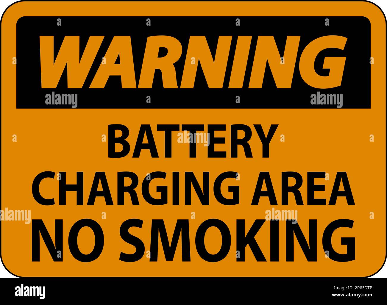 Warning Sign Battery Charging Area, No Smoking Stock Vector