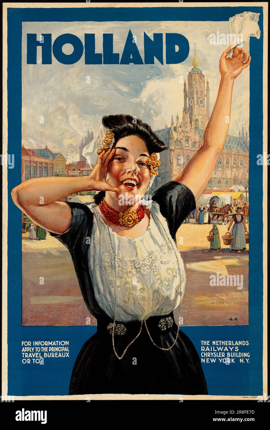 Vintage Travel Poster promoting tourism  Holland Stock Photo