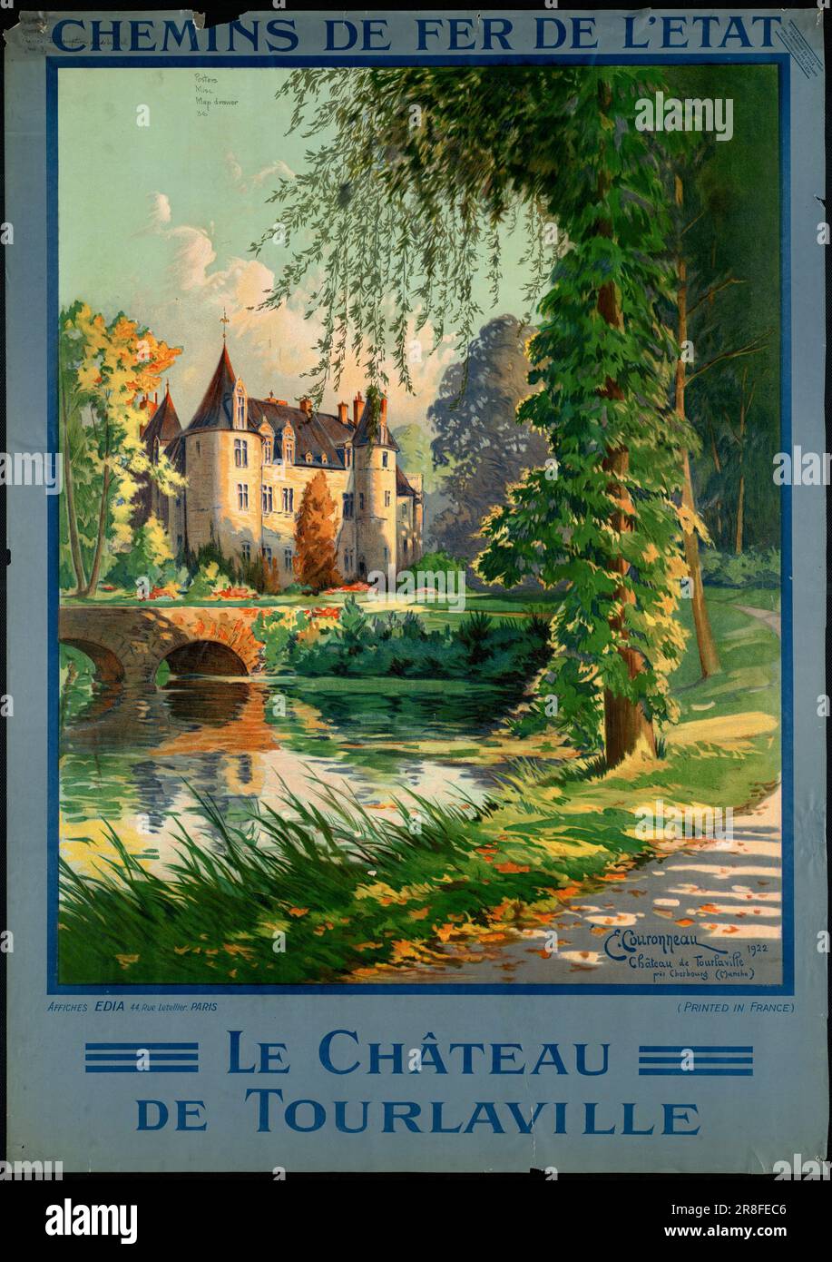 Le château de Tourlaville, Chemins de fer de l'Etat Stock Photo
