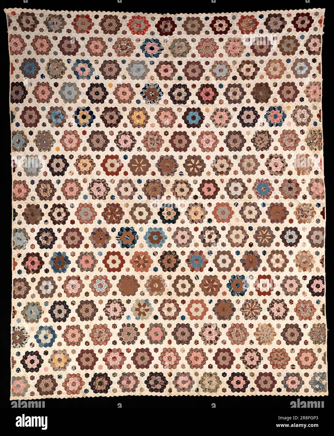 Pieced Quilt 1861 by Mary Anne Jefferson Healy, born Round Hill, Nova Scotia, Canada 1847-died Minneapolis, MN 1928 Stock Photo