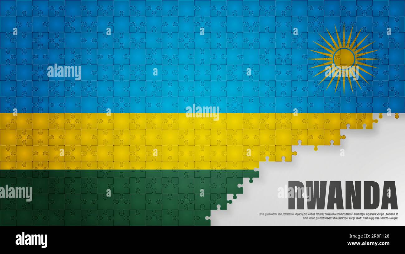 Rwanda jigsaw flag background. Element of impact for the use you want to make of it. Stock Vector