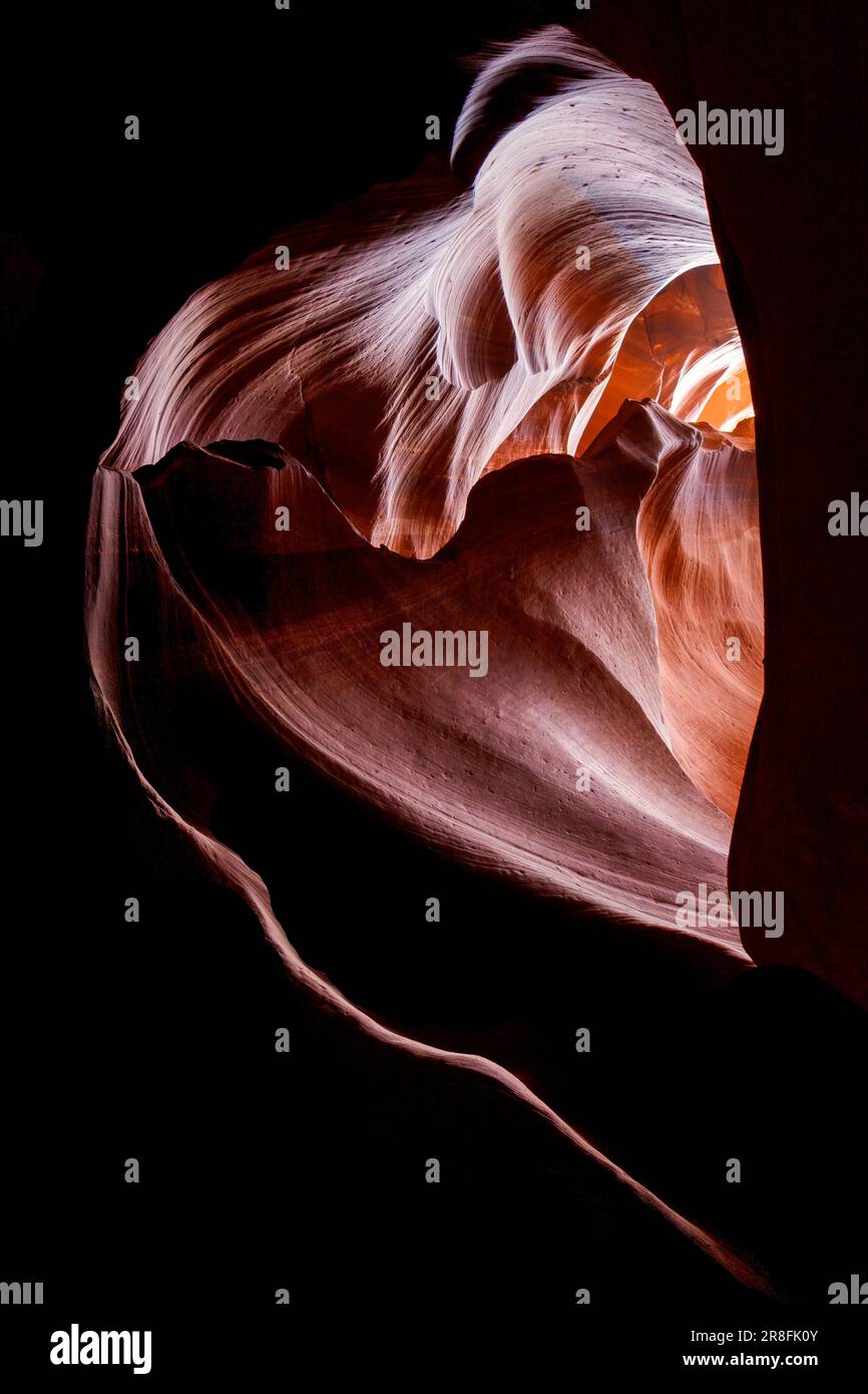 Leaf Shaped Tunnel in Antelope Canyon Stock Photo