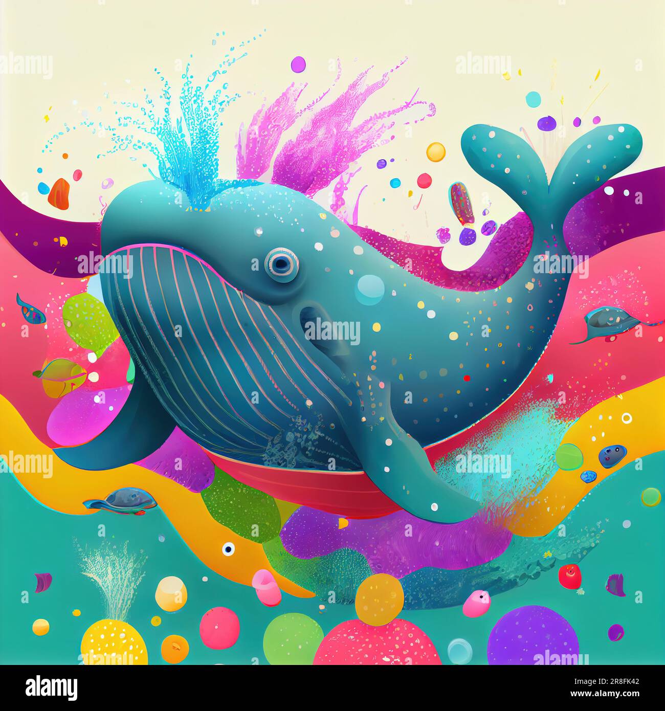 funny blue whale. Generative Ai Stock Photo - Alamy