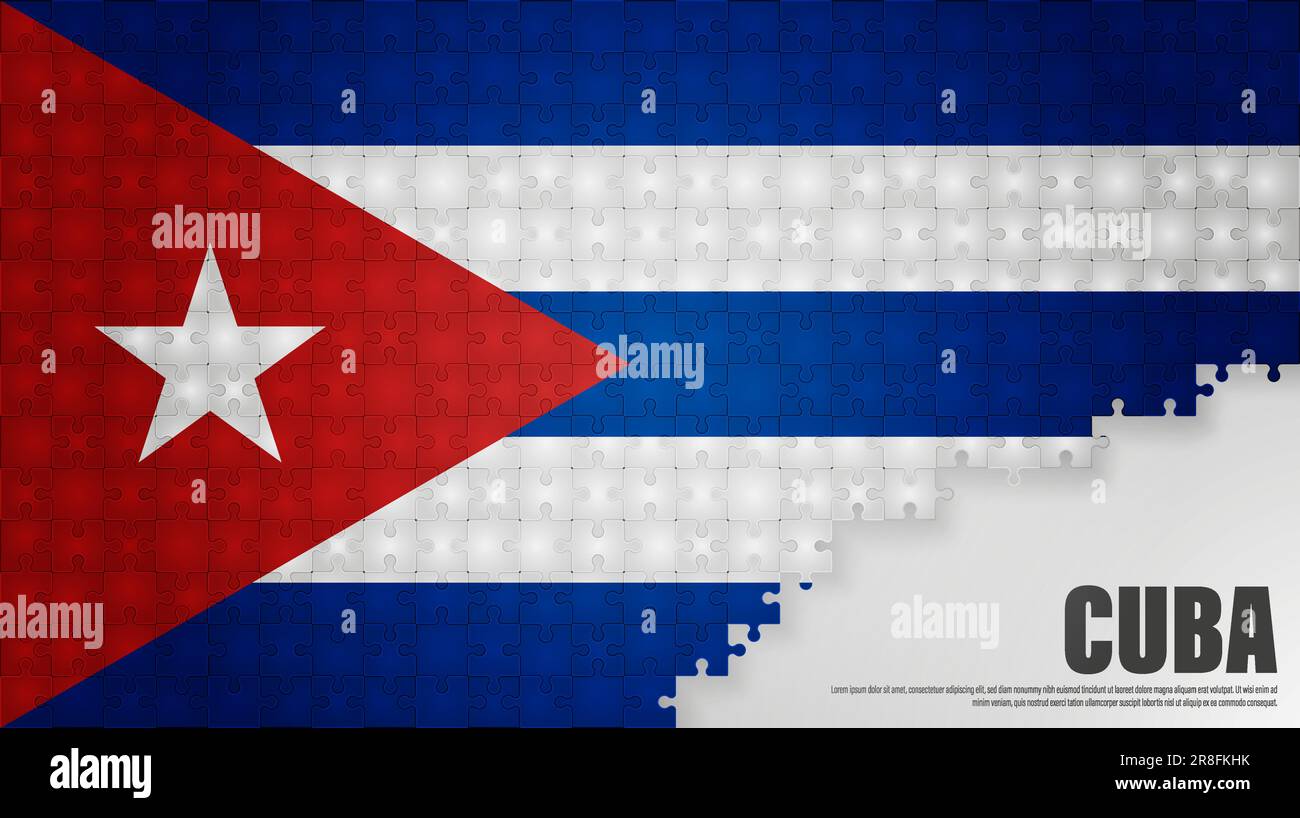 Cuba jigsaw flag background. Element of impact for the use you want to make of it. Stock Vector