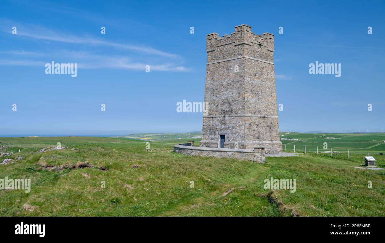 Kitchener Memorial erected by the people of Orkney after the death of Lord Kitchener when the boat HMS Hampshire sunk in 1916, during World War One. M Stock Photo