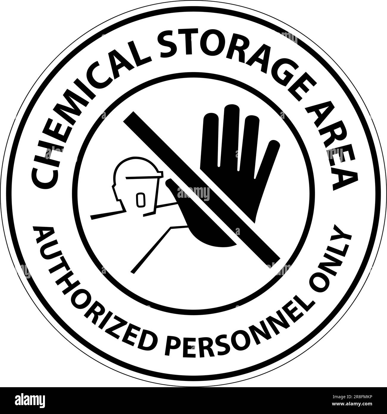 Chemical Storage Area Authorized Personnel Only Symbol Sign Stock
