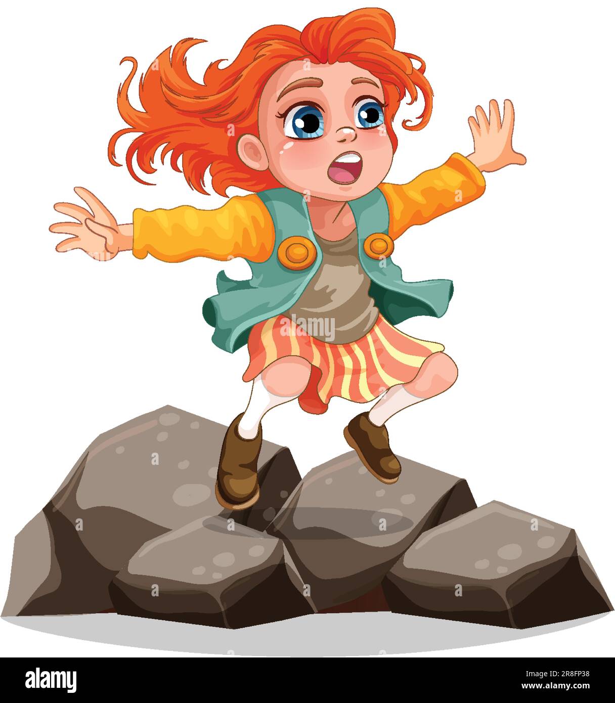 Standing On Rocks Vector Girl standing on the rock illustration Stock Vector Image & Art - Alamy