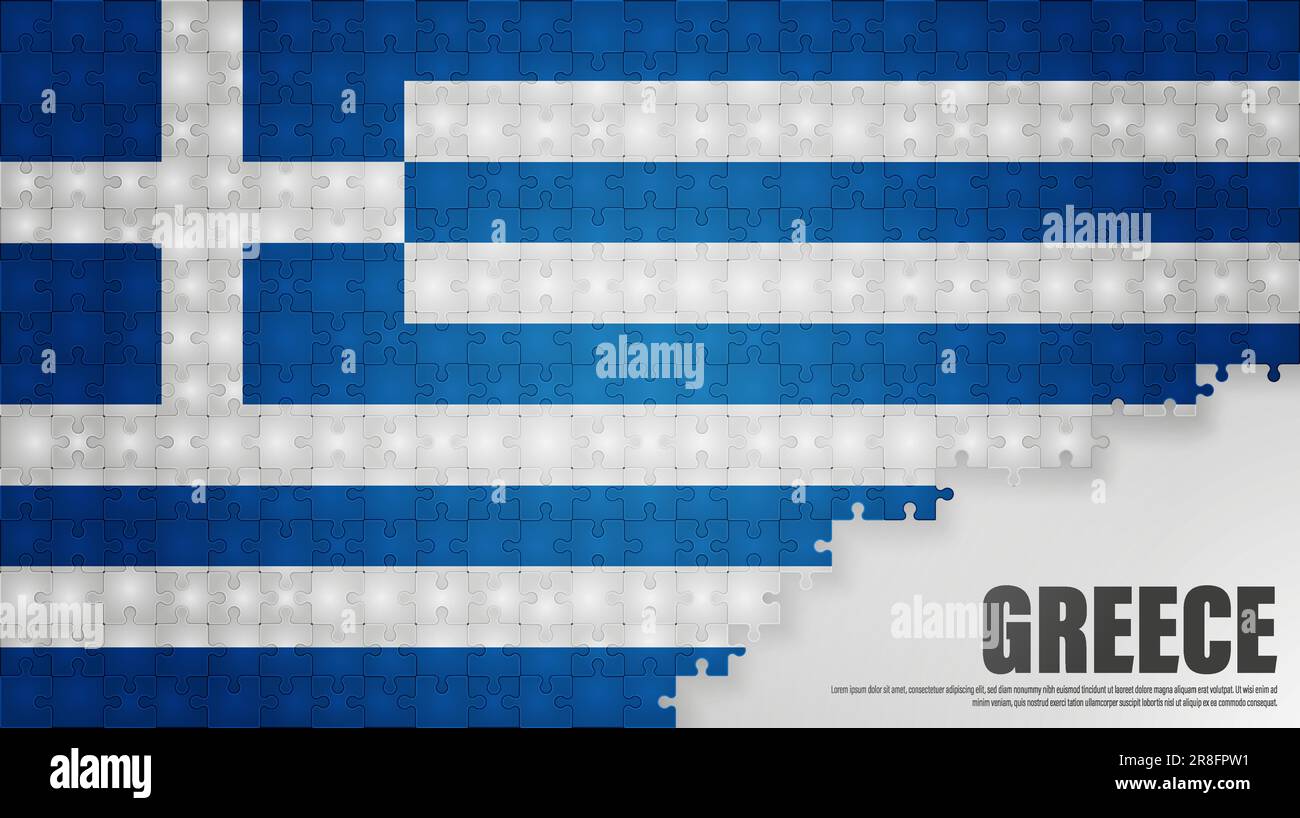 Greece jigsaw flag background. Element of impact for the use you want to make of it. Stock Vector