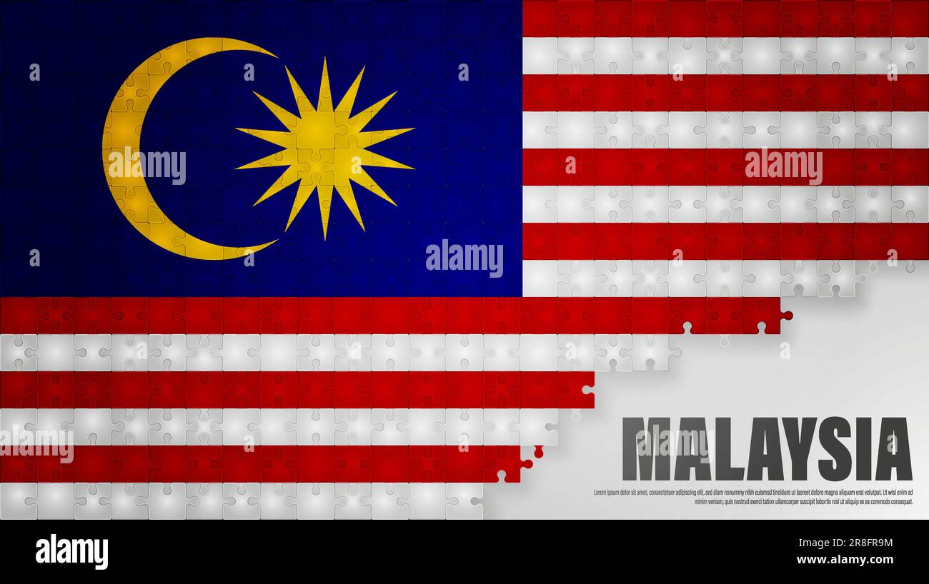 Malaysia jigsaw flag background. Element of impact for the use you want to make of it. Stock Vector