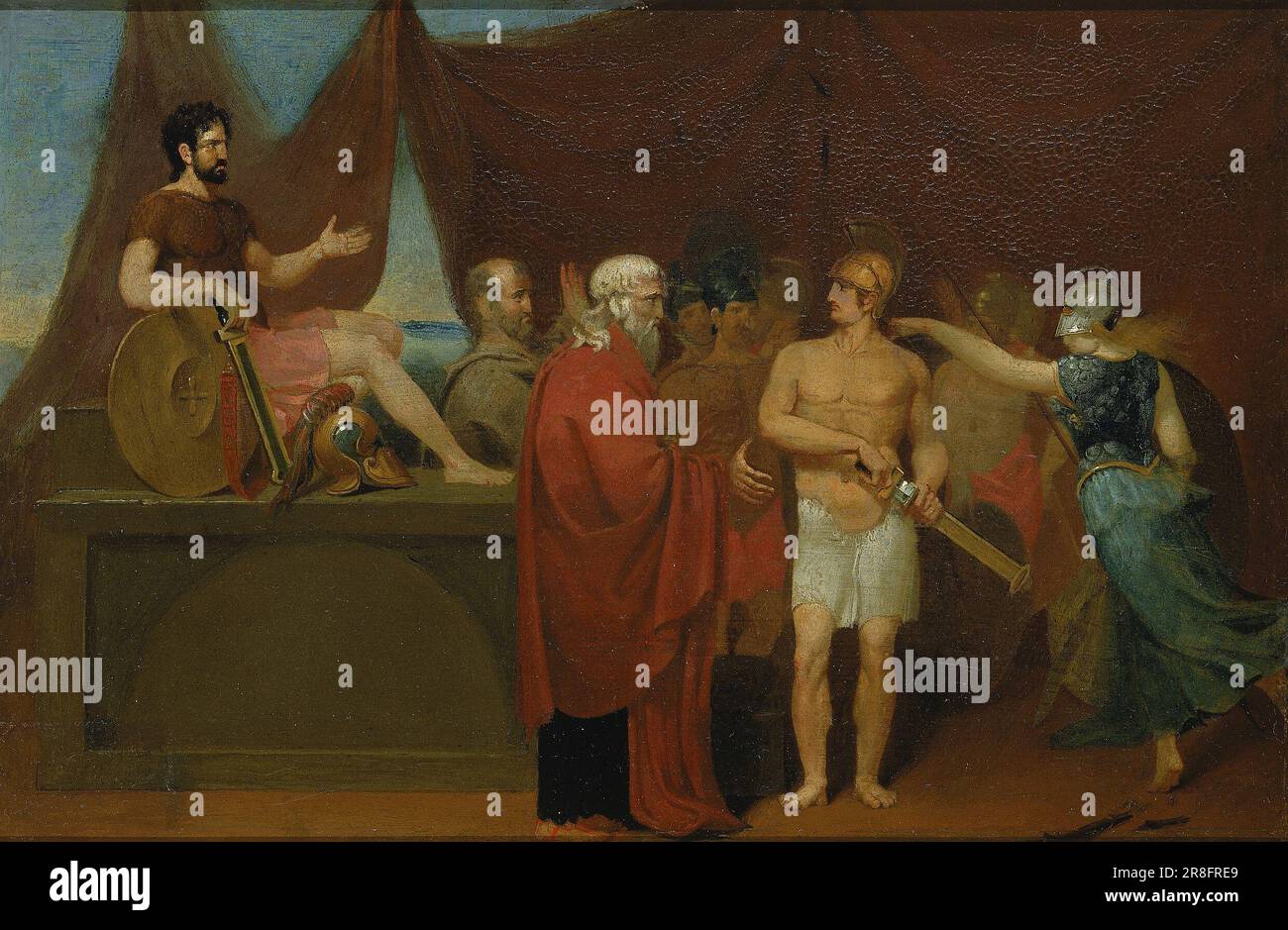 Quarrel of Achilles and Agamemnon ca. 1832 by William Page, born Albany, NY 1811-died Staten Island, NY 1885 Stock Photo