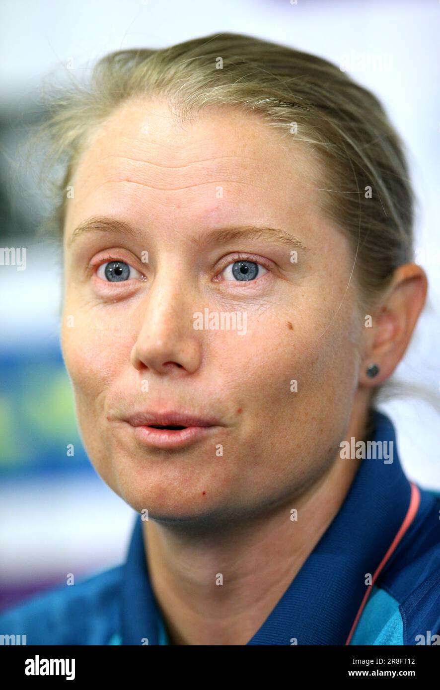 Australia's Alyssa Healy during a press conference at Trent Bridge