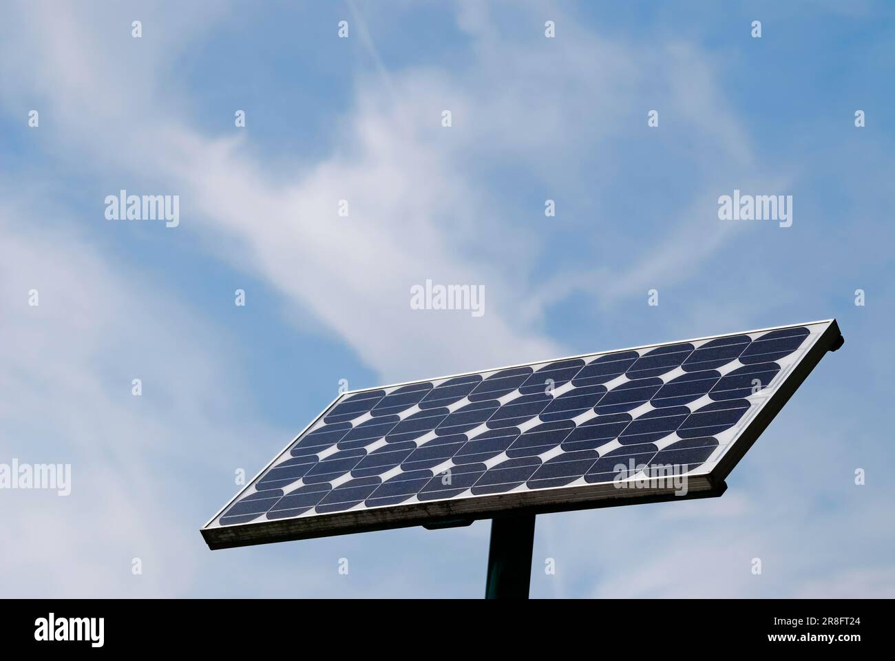 Electricity from a solar panel Stock Photo