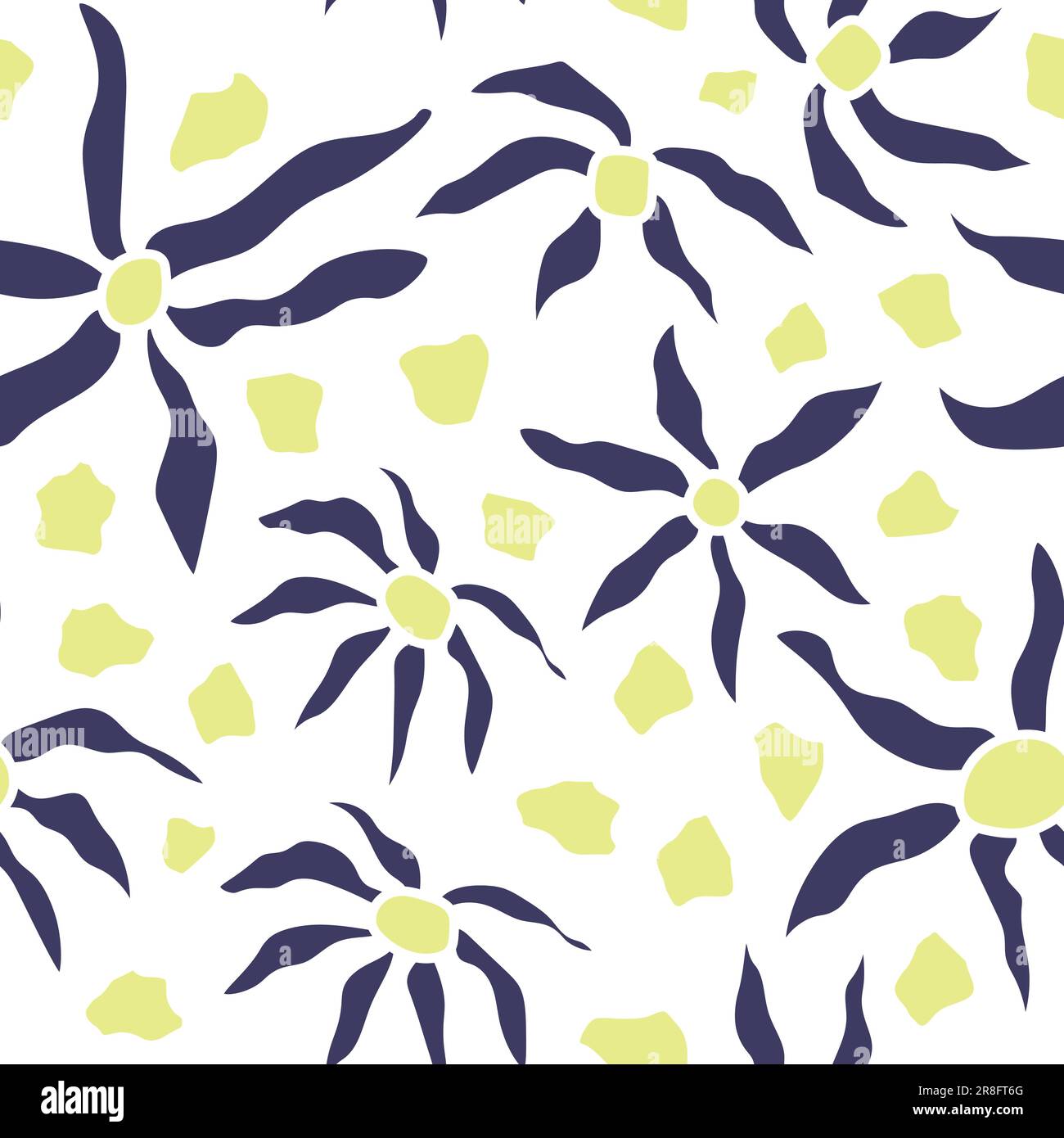 Abstract hand drawn seamless repeat pattern design. Minimal Contemporary textile prints Stock Vector