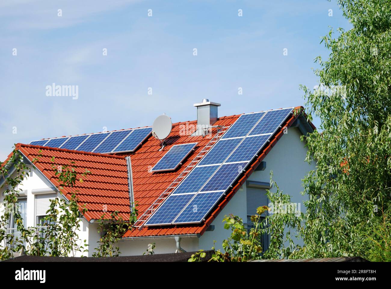 House roor with solar panels Stock Photo