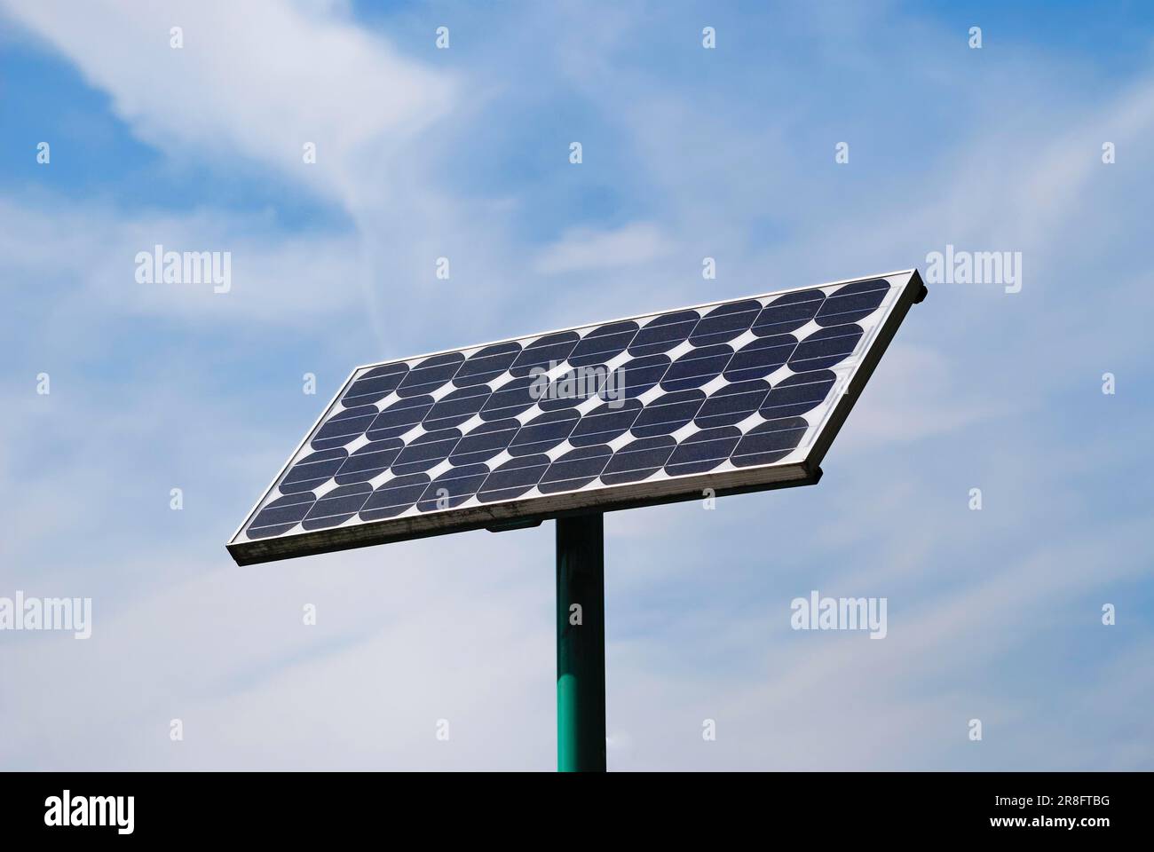 Electricity from a solar panel Stock Photo