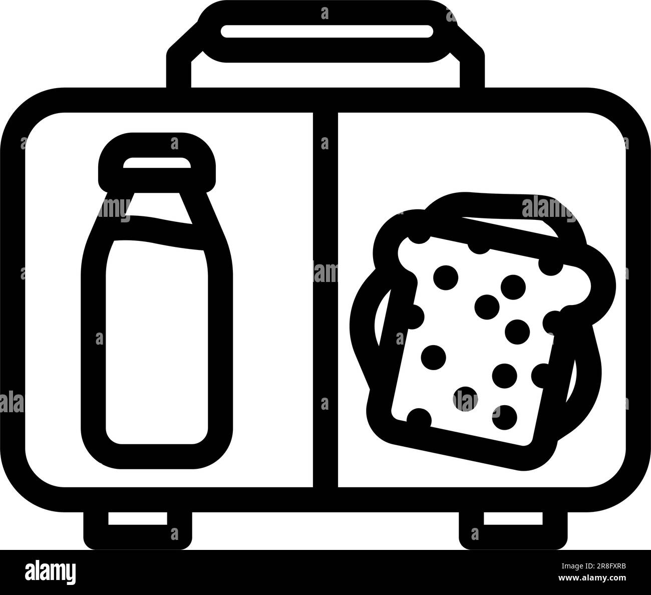 lunch box kids meal line icon vector illustration Stock Vector Image ...