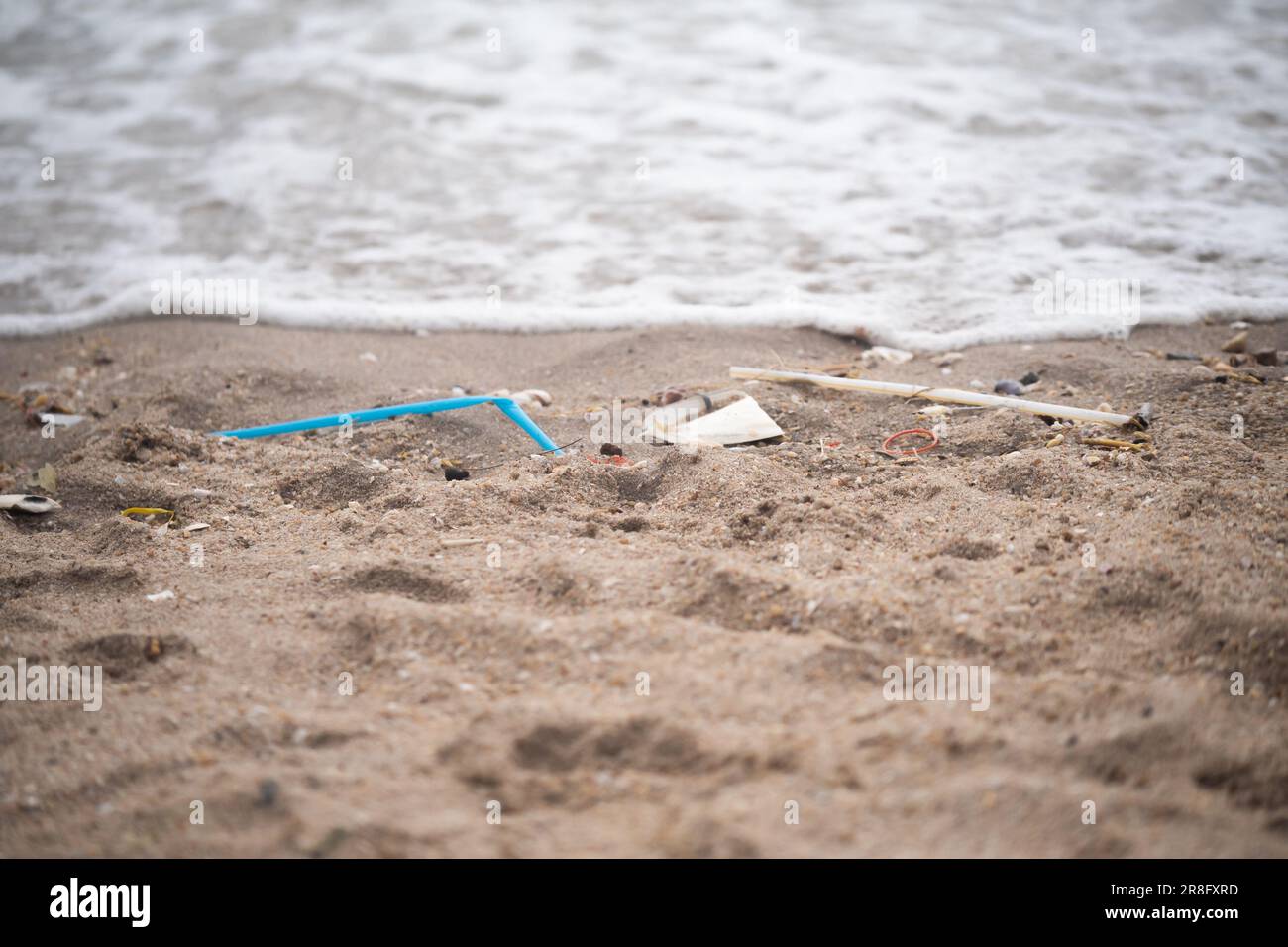 Trash on the beach Stock Photo Alamy