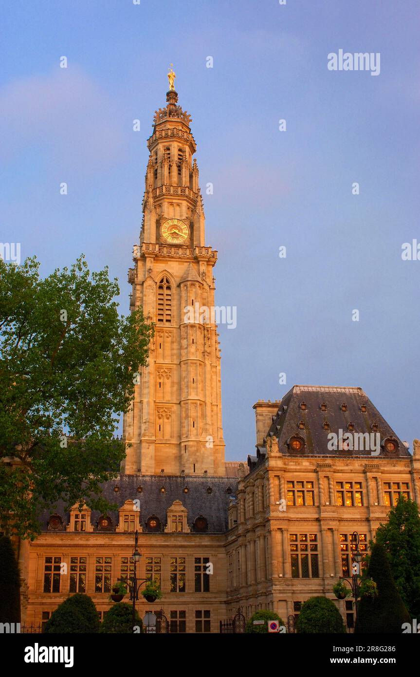 Bell Tower, Belfry, Town Hall, Place des Heros, Arras, Nord Pas de Calais,  France Stock Photo - Alamy
