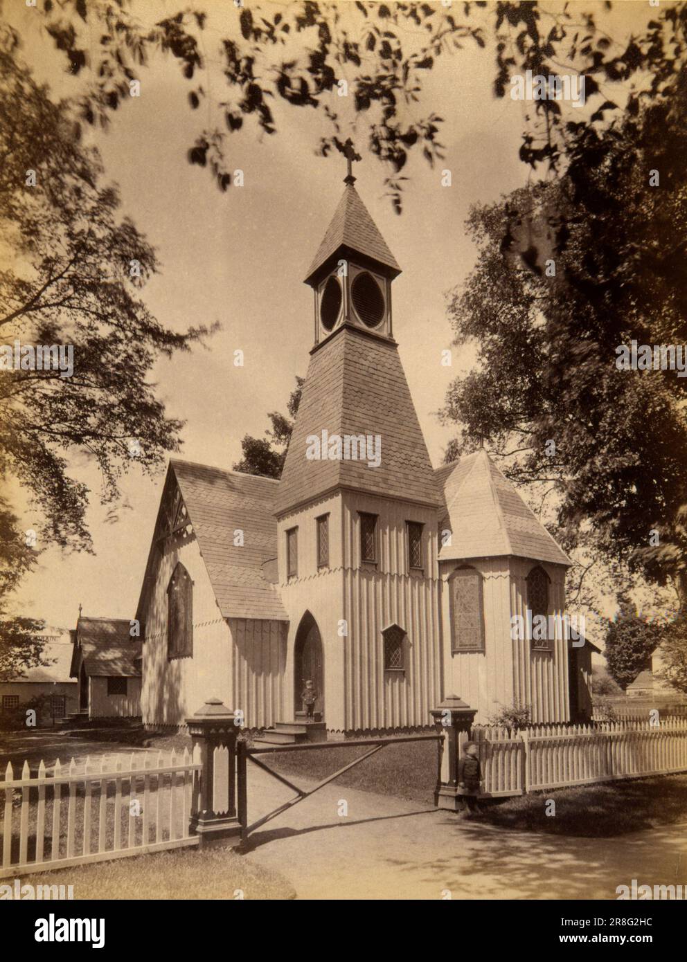Episcopal Church, from the album Views of Charlestown, New Hampshire 1888 by Gotthelf Pach, active 1880s Stock Photo
