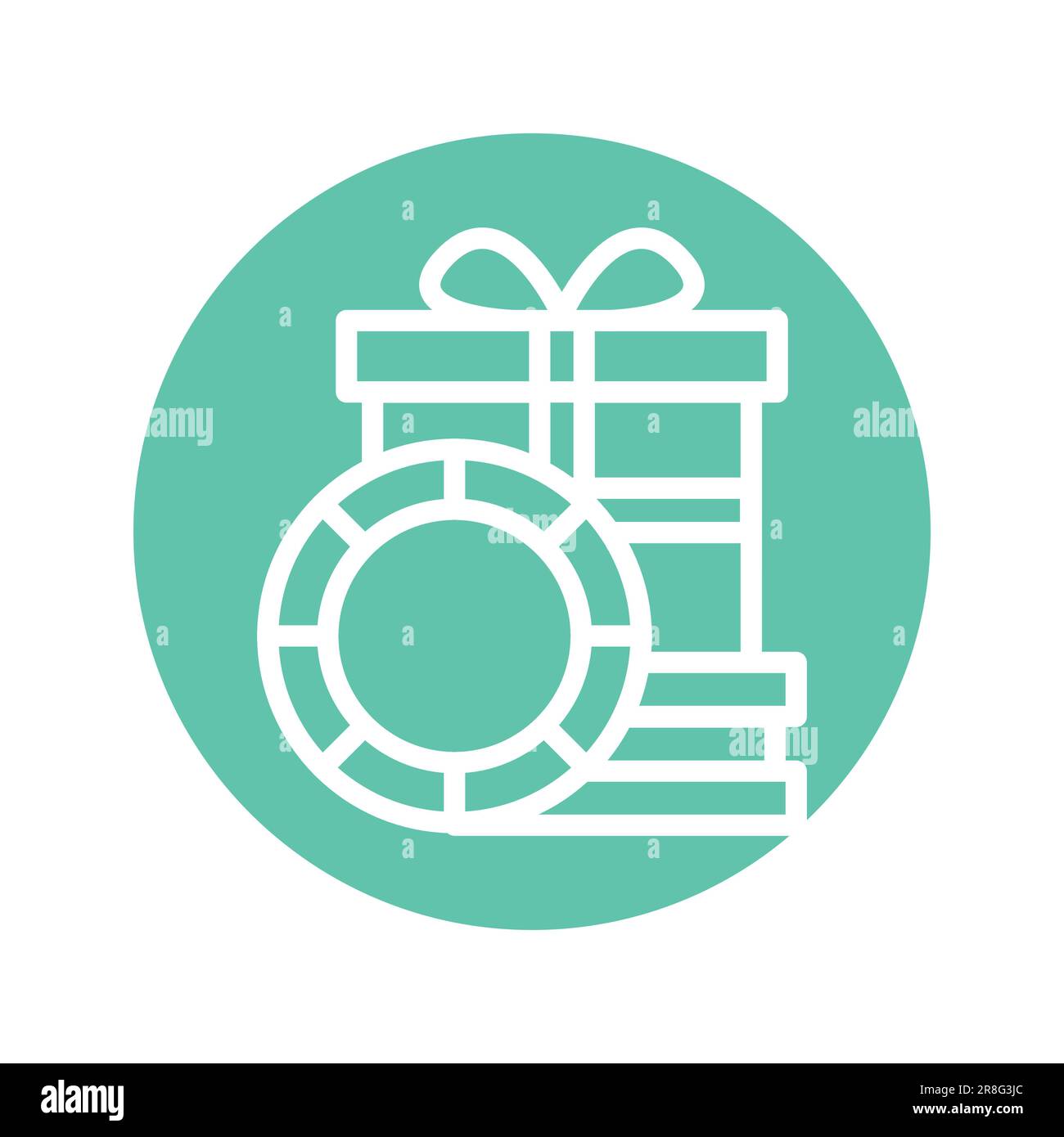 Bonus color line icon. Isolated vector element. Outline pictogram for web page, mobile app, promo Stock Vector