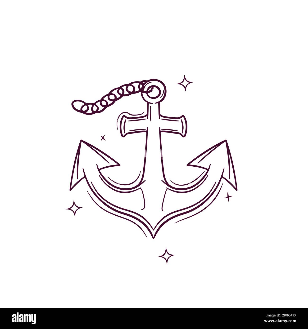 Hand Drawn Anchor. Doodle Vector Sketch Illustration Stock Vector Image