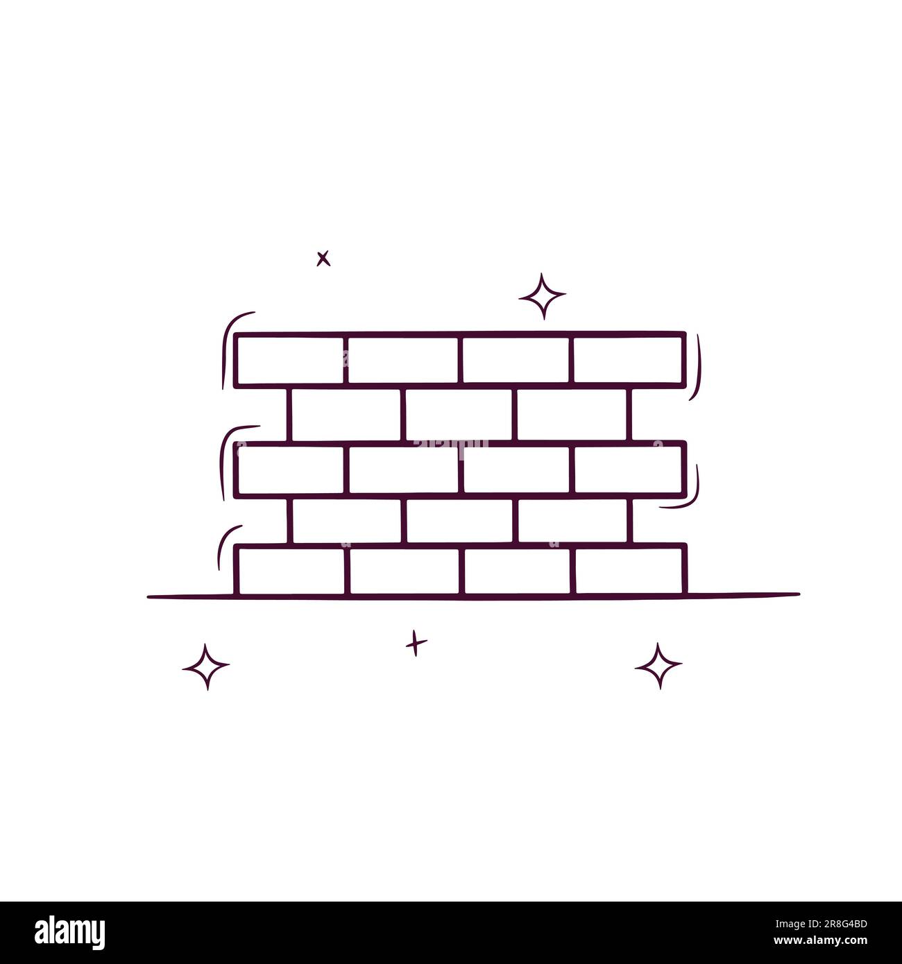 Hand Drawn Brick Wall Doodle Vector Sketch Illustration Stock Vector hand-drawn-brick-wall-doodle-vector-sketch-illustration-stock-vector