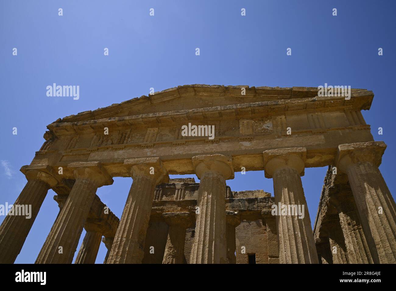 Landscape with scenic view of the Doric order Temple of Concordia at ...