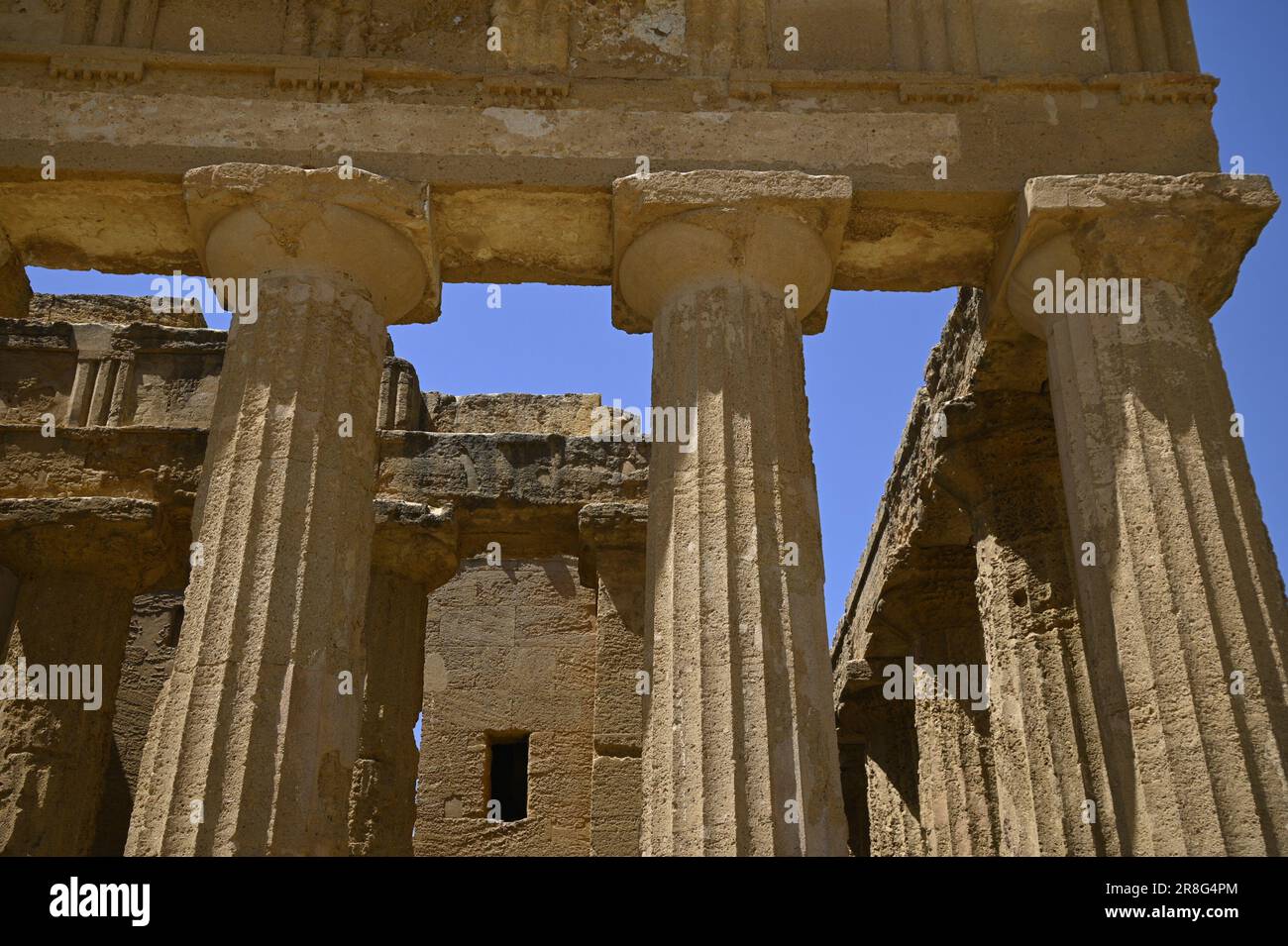 Landscape with scenic view of the Doric order Temple of Concordia at ...