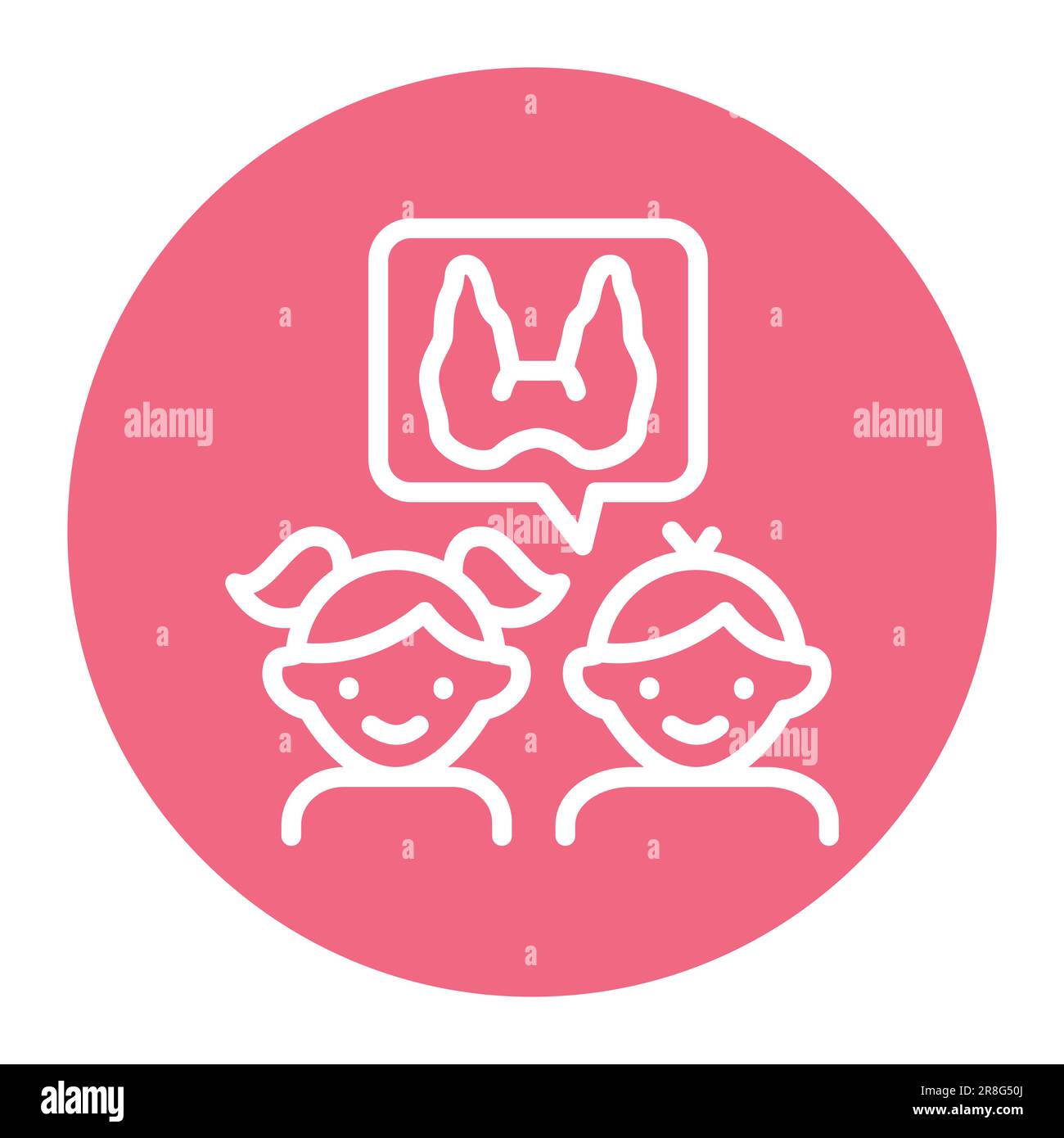 Pediatric endocrinology color line icon. Isolated vector element