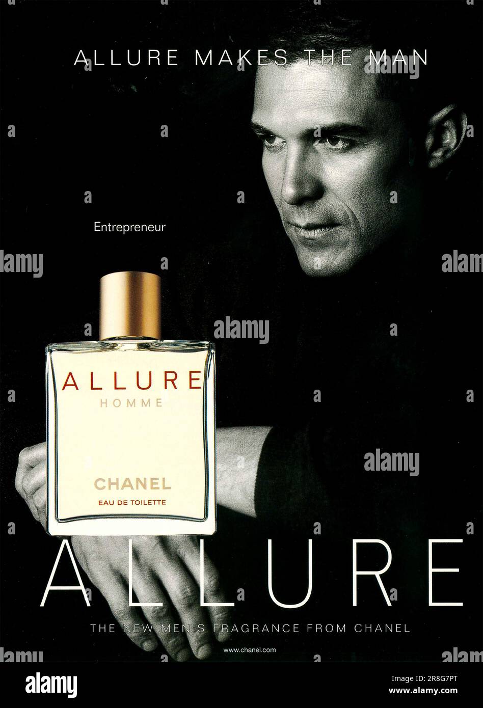 Chanel ALLURE Homme floral-fresh-ambery fragrance advert in a