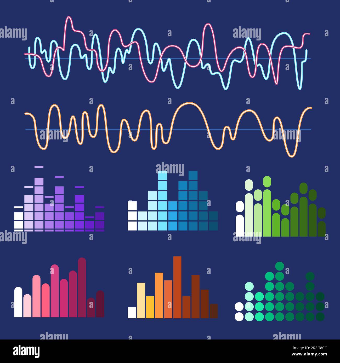 music waves colorful graphic equalizer music audio wavelength