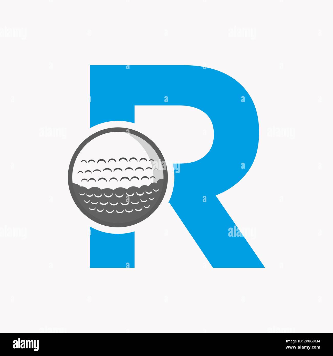 Golf Logo On Letter R. Initial Hockey Sport Academy Sign, Club Symbol ...
