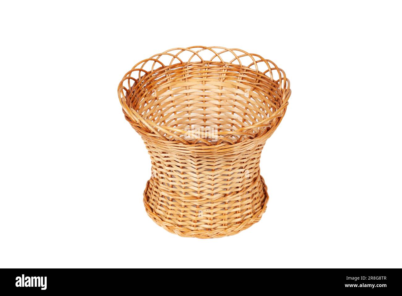 Wicker basket without a handle on a white background Stock Photo Alamy