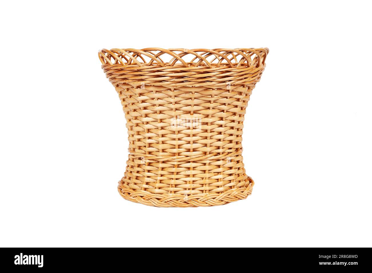 Wicker basket without a handle on a white background Stock Photo Alamy