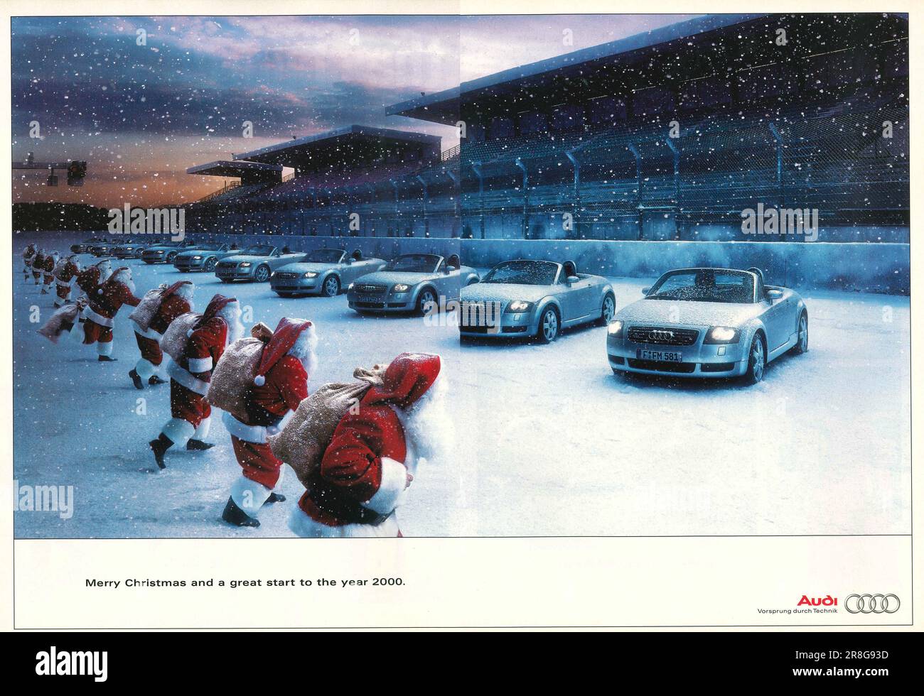 AUDI advert, Christmas AUDI advert  in a magazine 1999 Stock Photo