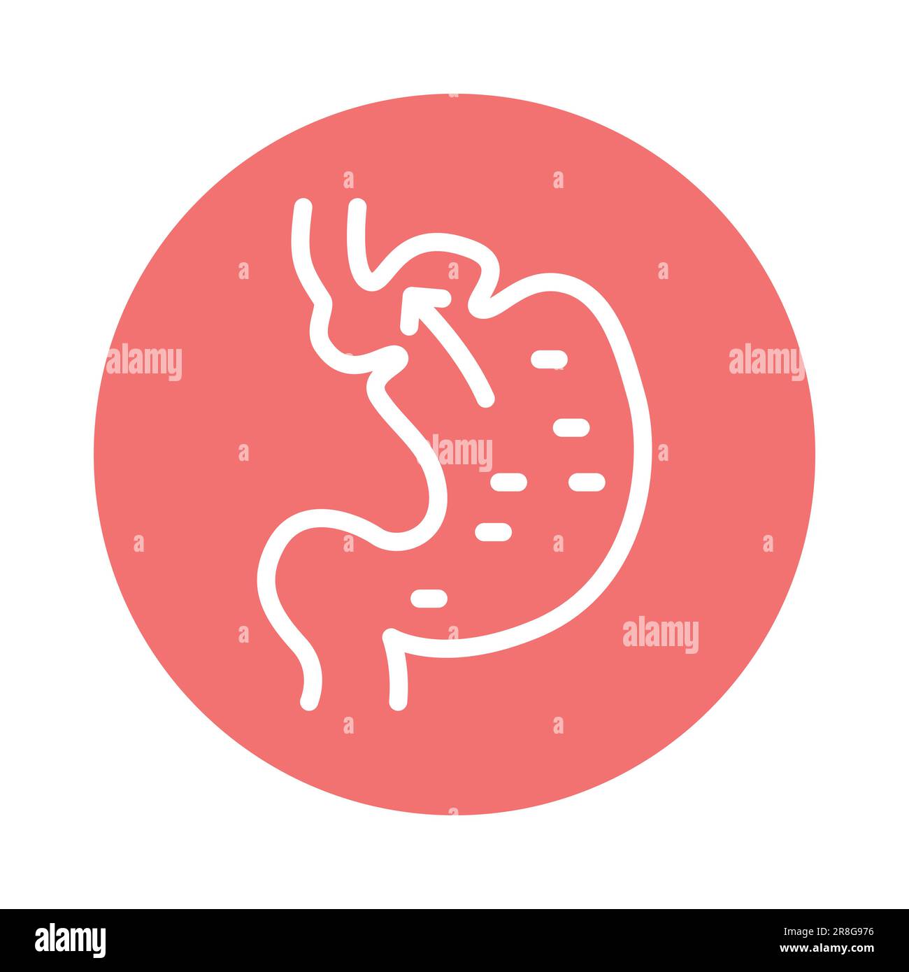 Hiatal hernia color line icon. Isolated vector element. Outline pictogram for web page, mobile app, promo Stock Vector