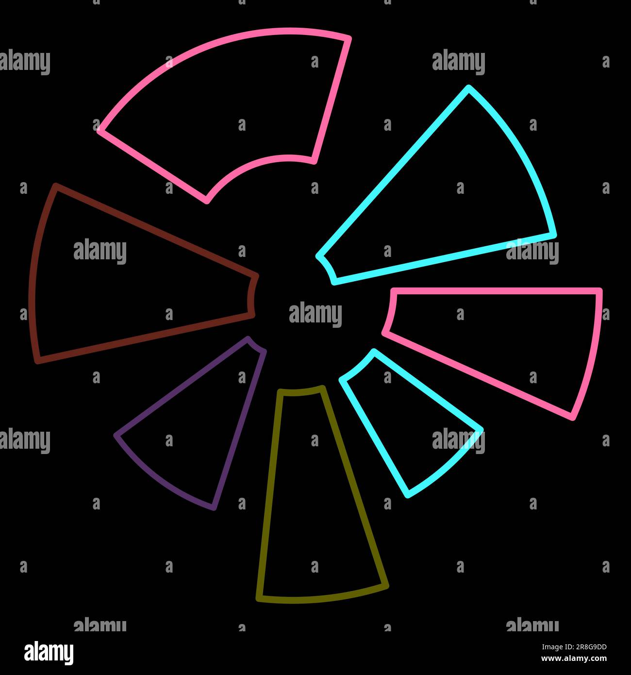 Digital circular clipart outline isolated on black background. Vector ...