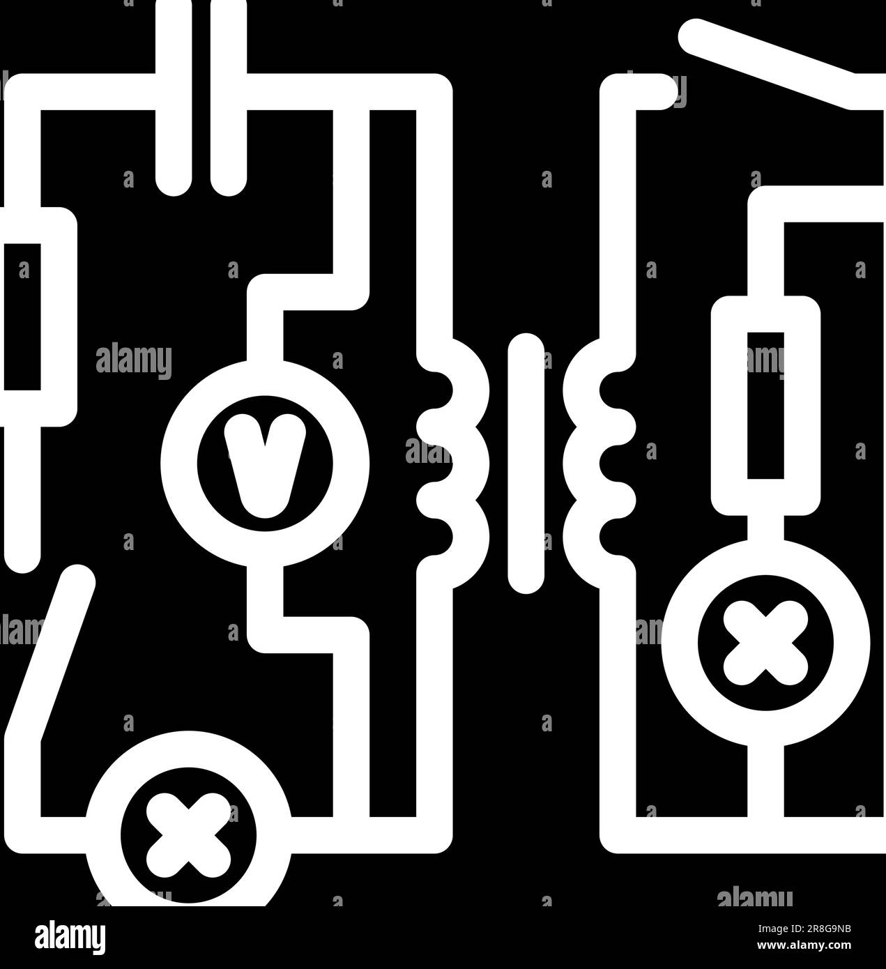 electric circuit electrical engineer glyph icon vector illustration