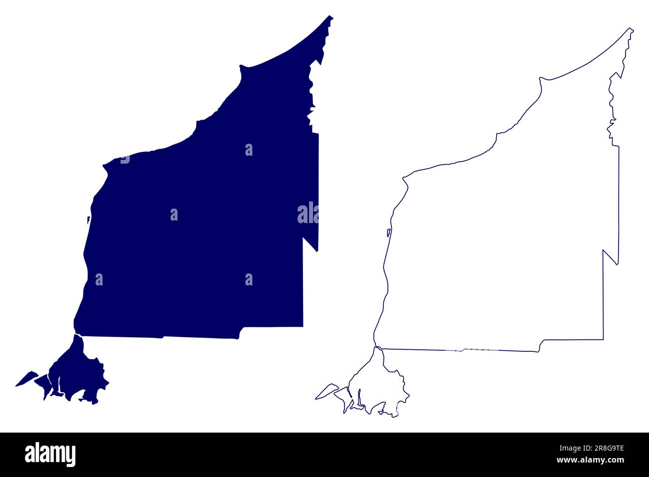 Lambton County (Canada, Ontario Province, North America) map vector