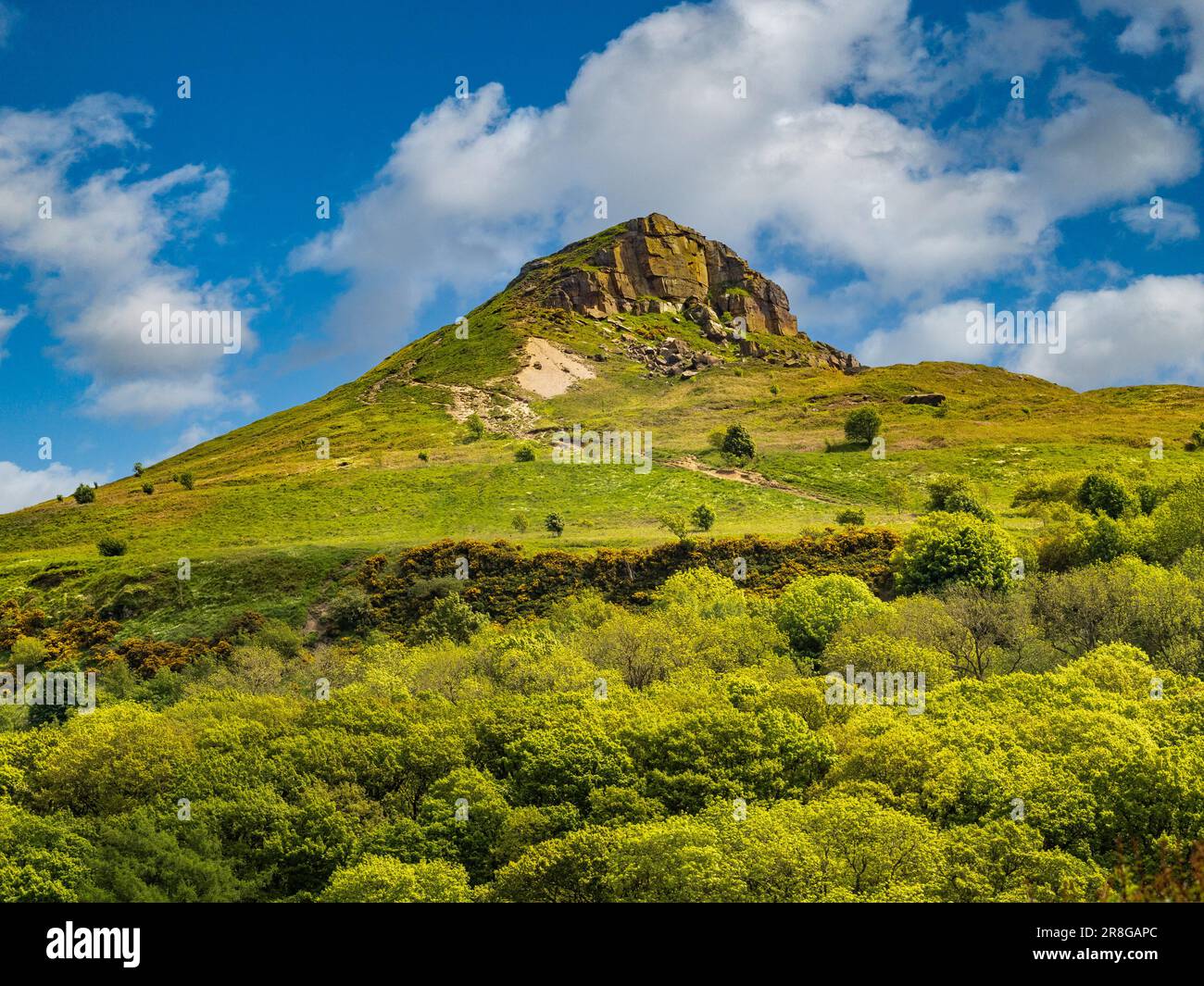 Looking West towards the iconic shape of Roseberry Topping. North ...